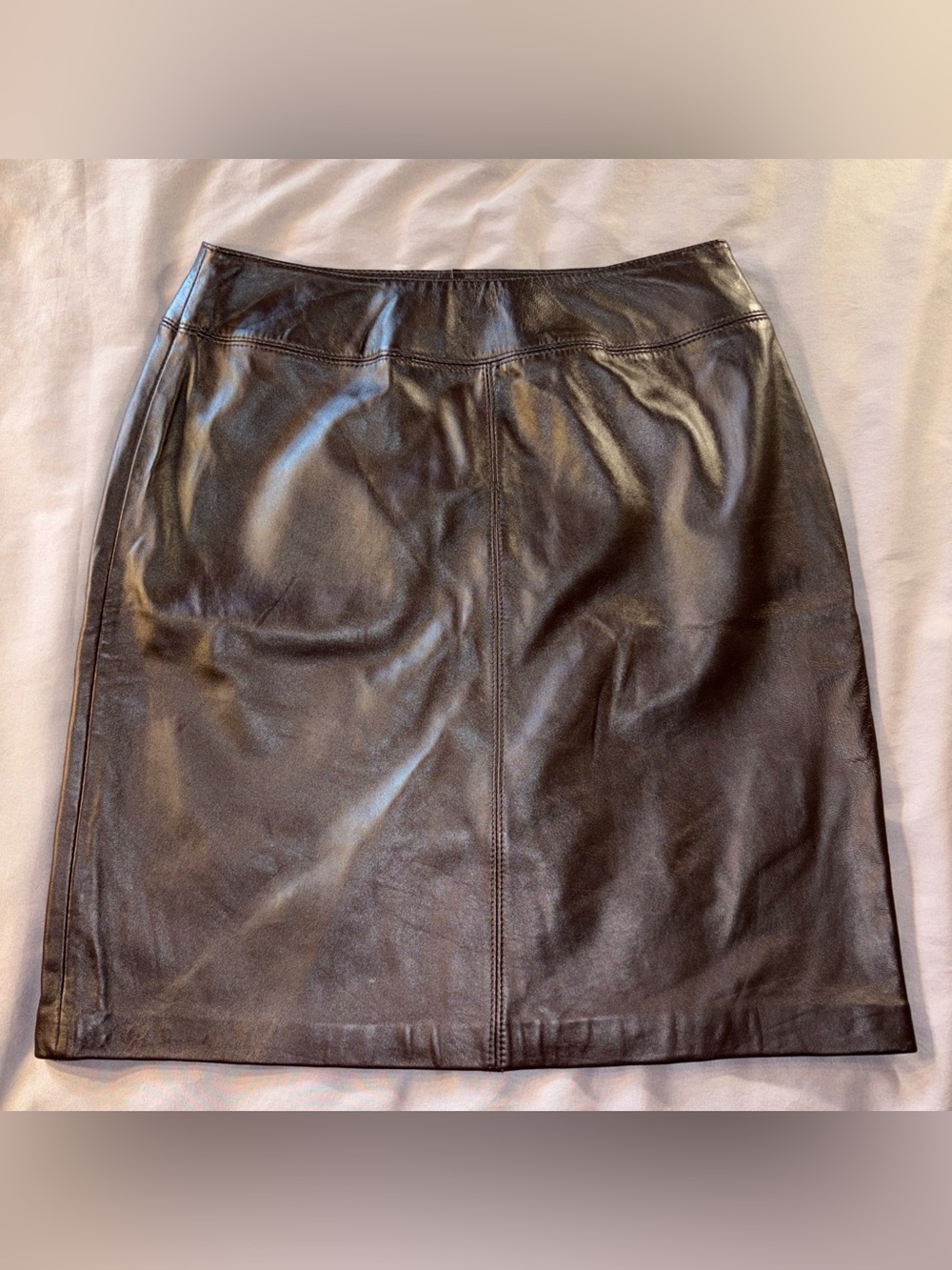 Croft & Barrow Women’s Pencil Skirt SZ 10 Brown Soft Lambskin Leather Classic